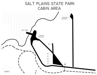 View the cabin area map at Salt Plains.